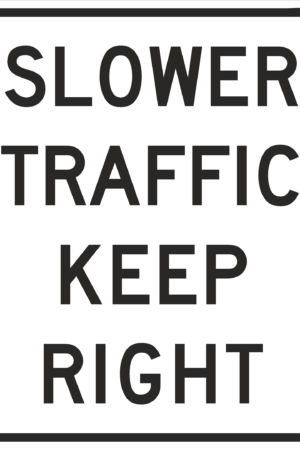 Slower Traffic Keep Right / R4-3