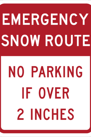 Emergency Snow Route No Parking If Over 2 Inches / R7-203