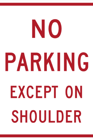 No Parking Except On Shoulder / R8-2