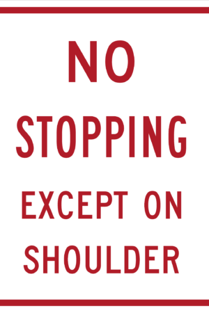 No Stopping Except On Shoulder / R8-6