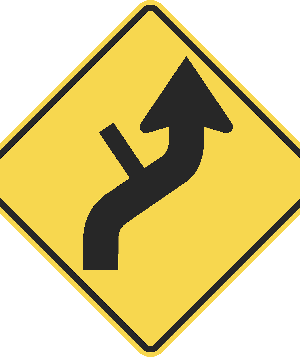 Combination Reverse Curve / Side Road / W1-10