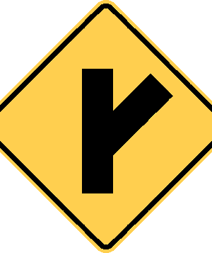 Diagonal Side Road Intersection / W2-3
