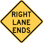 Right Lane Ends / W9-1