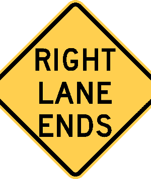 Right Lane Ends / W9-1