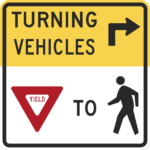 Turning Vehicles Yield To Pedestrians / R10-15