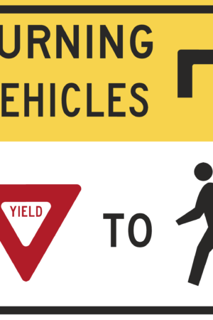 Turning Vehicles Yield To Pedestrians / R10-15