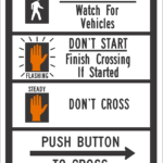 Pedestrian Push Button to Cross (Symbol) / R10-3b