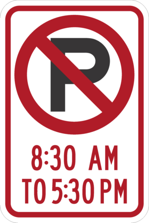 No Parking Symbol with Times / R7-2
