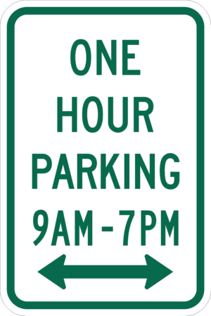One Hour Parking AM to PM / R7-5