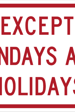 Except Sundays And Holidays / R8-3bP