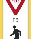 State Law Yield to Pedestrians Within Crosswalk / R1-6